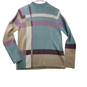 NWT Koret Acrylic Sweater Small Multi-Color Stripes Lightweight Soft *Callout